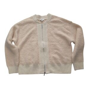 ON 34TH Bomber Cardigan Sweater Womens 2X NEW Quiet‎ Luxury Zip Up Cozy Fuzzy